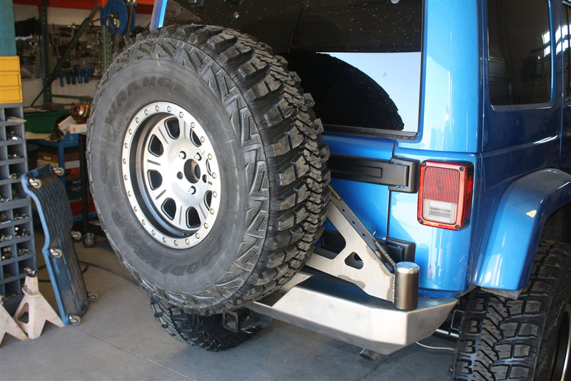 Load image into Gallery viewer, Jeep JK Rock Crawler Rear Bumper with Swing-out Tire Carrier
